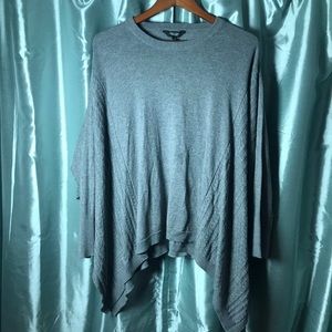 Vera Wang Gray Cable Knit Poncho Sweater Sz L-XL